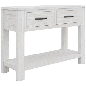 Foxglove Console Hallway Entry Table 110cm Solid Mt Ash Timber Wood - White