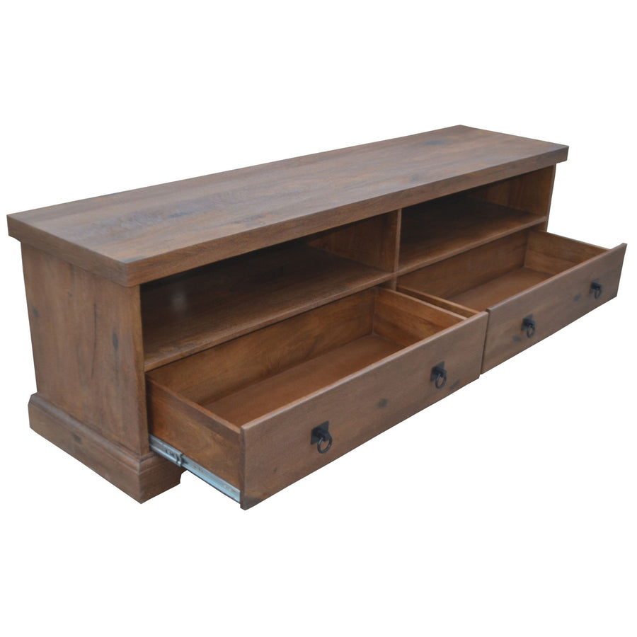 Florence Entertainment TV Unit 180cm 2 Drawer Solid Mango Timber Wood