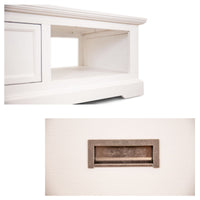 Coffee Table 120cm Solid Acacia Timber Wood Coastal Furniture - White