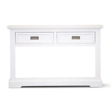 Console Hallway Entry Table 125cm Solid Acacia Timber Wood Coastal -White