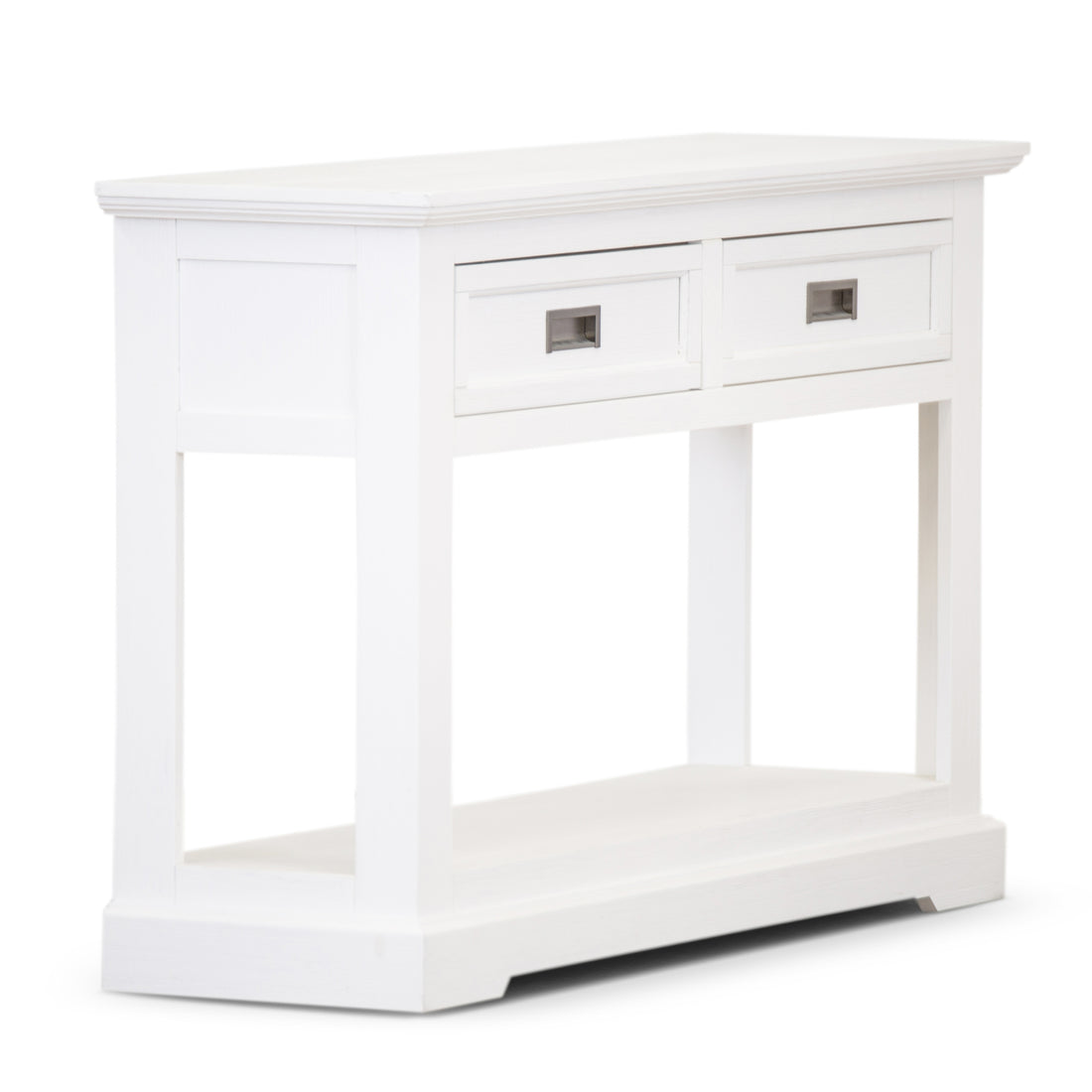 Console Hallway Entry Table 125cm Solid Acacia Timber Wood Coastal -White
