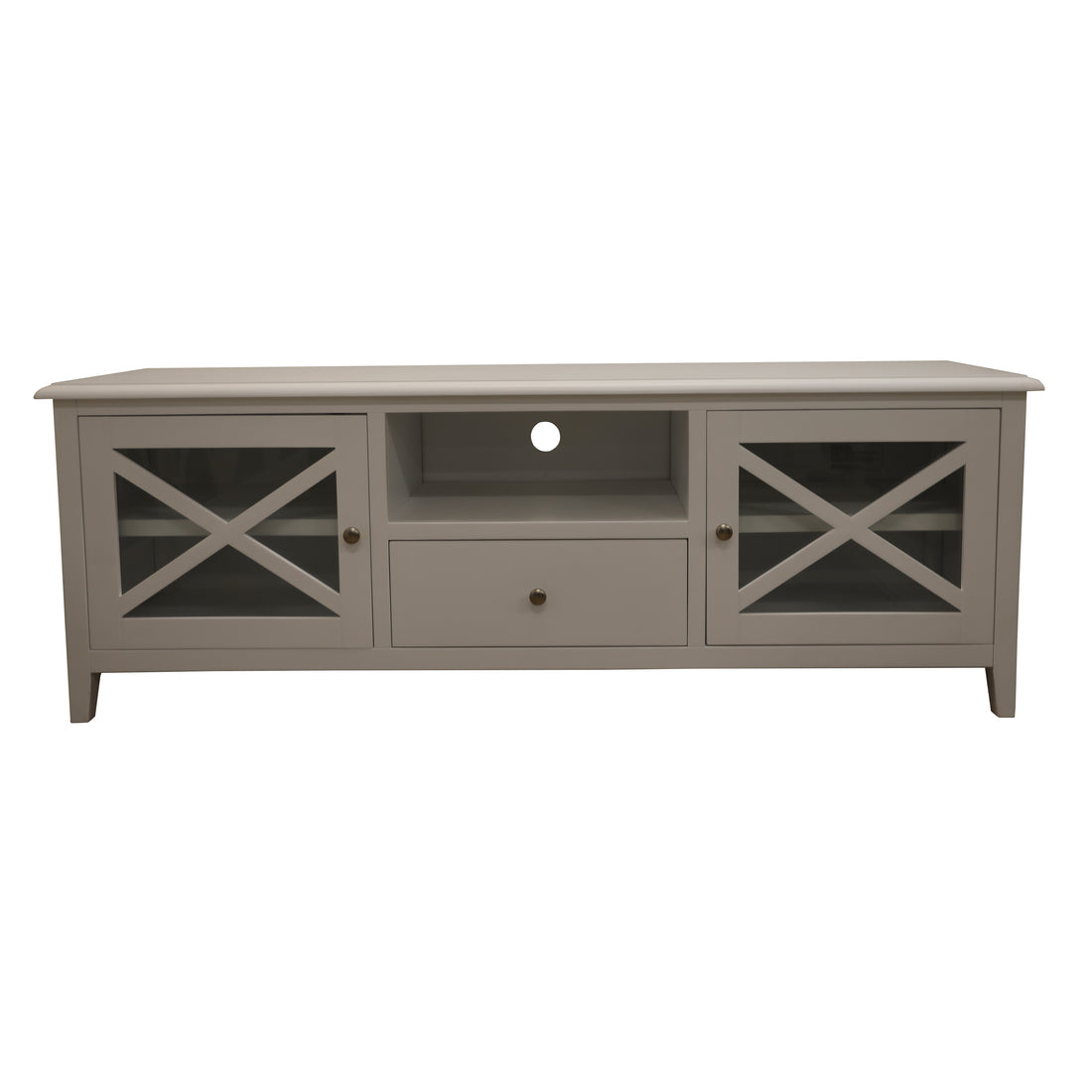 Daisy Entertainment TV Unit 210cm Solid Acacia Wood Hampton - White