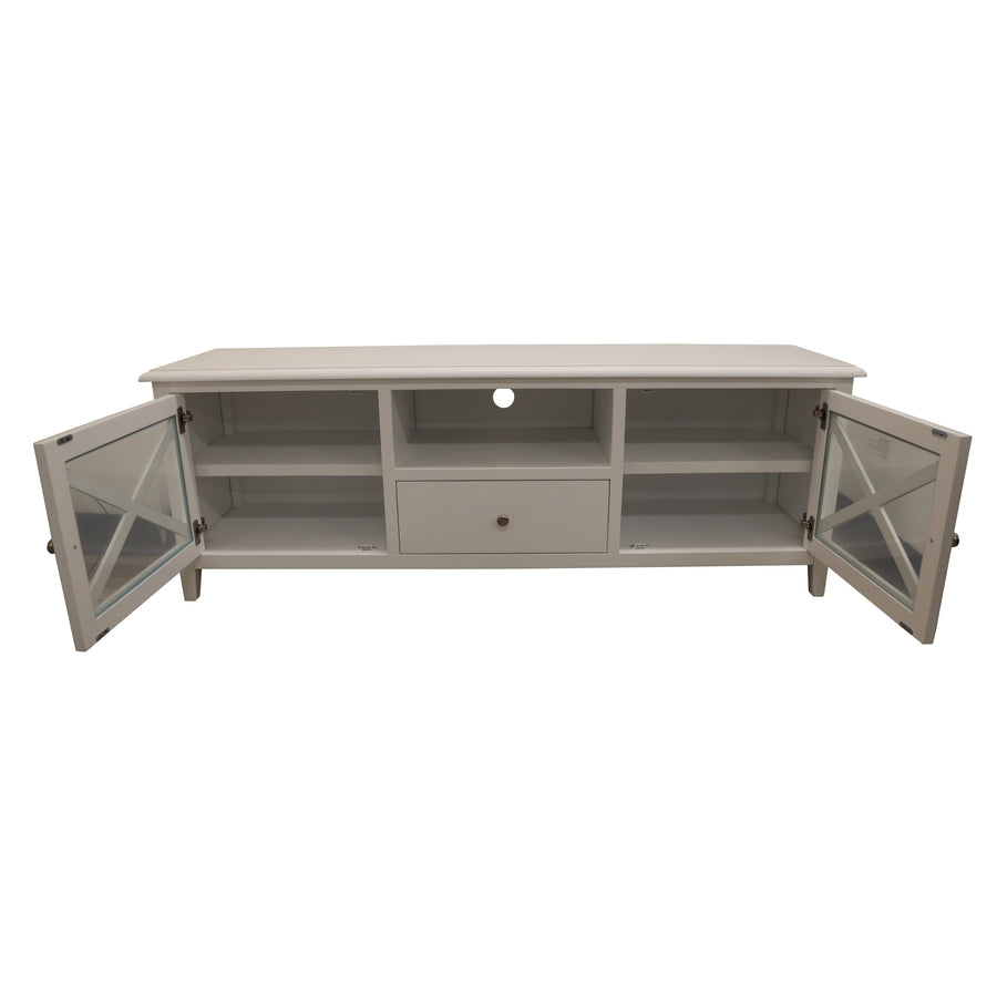 Daisy Entertainment TV Unit 210cm Solid Acacia Wood Hampton - White