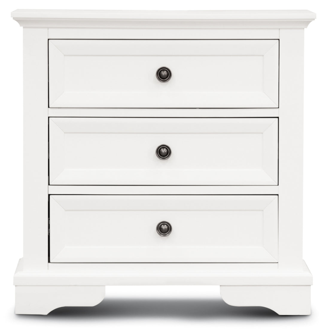 Celosia Bedside Table 3 Drawers Storage Cabinet Nightstand End Tables - White