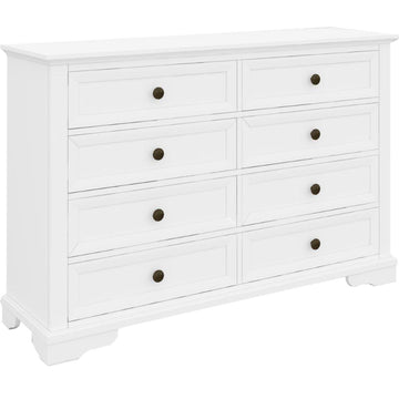 Celosia Dresser 8 Chest of Drawers Bedroom Acacia Timber Storage Cabinet - White