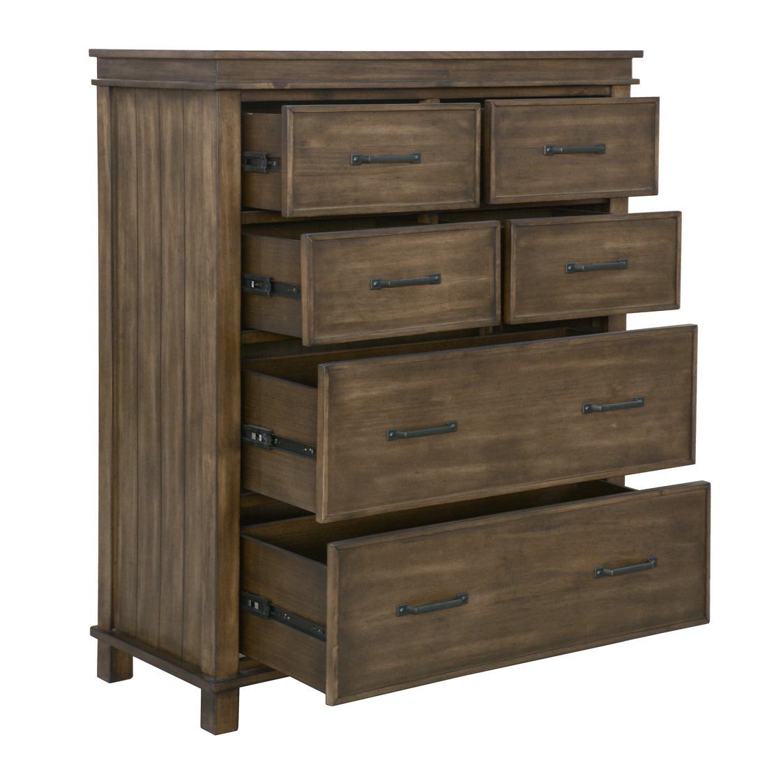 Lily Tallboy 6 Chest of Drawers Solid Pine Wood Bed Storage Cabinet - Rustic Grey