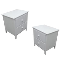 Wisteria Bedside 2pc Bedroom Set Drawers Nightstand  Storage Cabinet - White