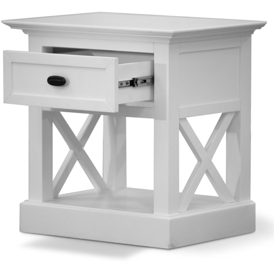 Beechworth Bedside Tables 1 Drawer Storage Cabinet Shelf Side End Table - White