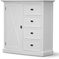 Beechworth Tallboy 4 Chest of Drawers Solid Pine Wood Storage Cabinet - White