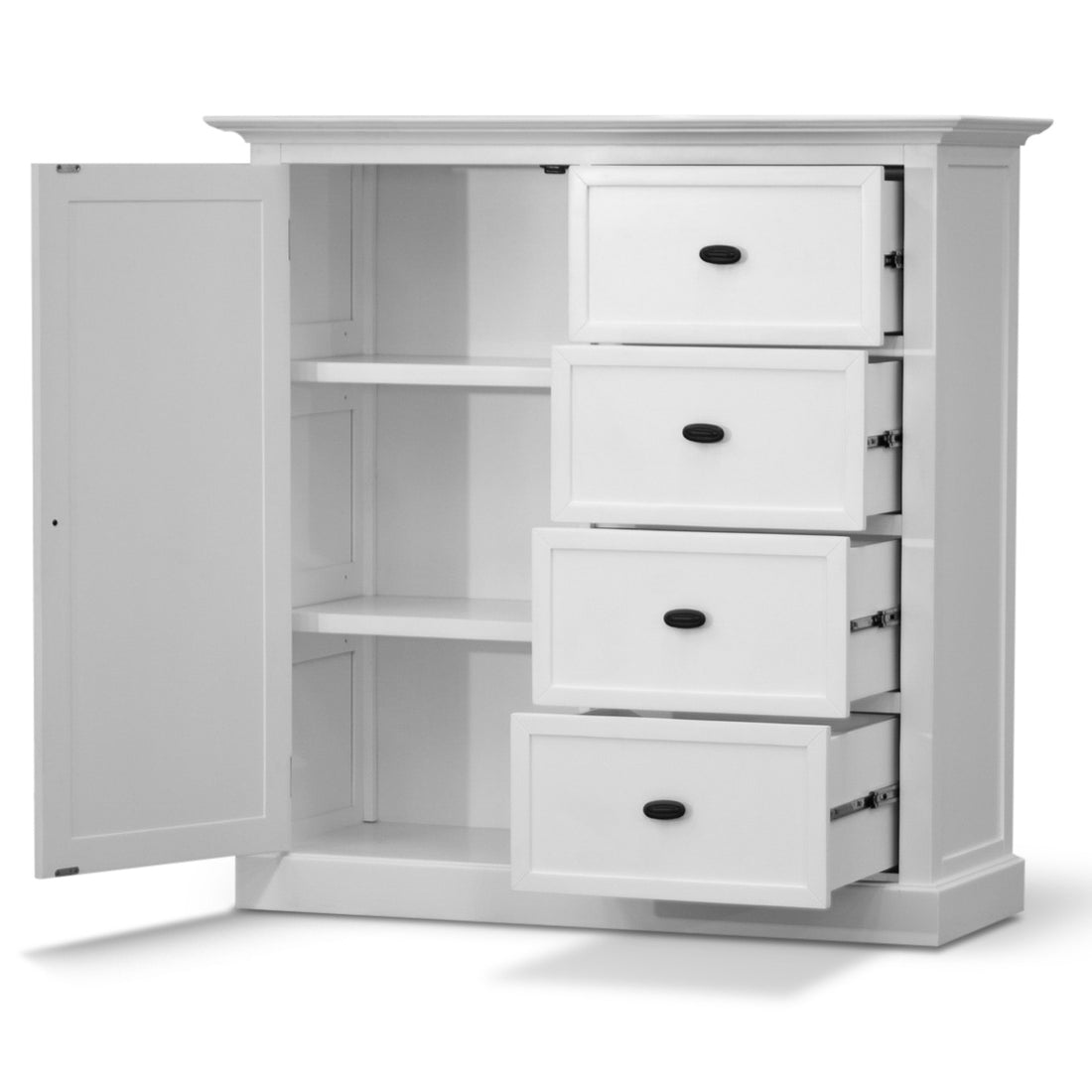 Beechworth Tallboy 4 Chest of Drawers Solid Pine Wood Storage Cabinet - White