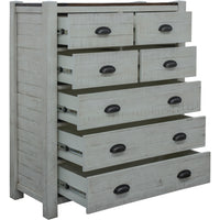 Tallboy 7 Chest of Drawers Solid Acacia Timber Wood Cabinet Brown White