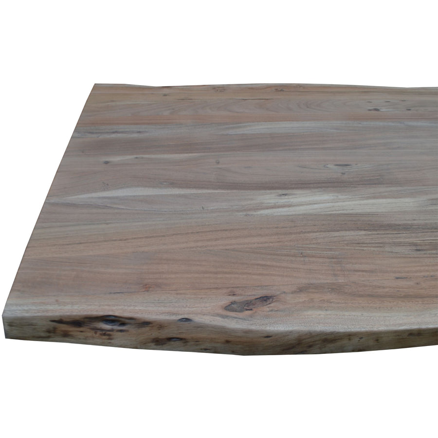 Lantana Coffee Table 130cm Live Edge Solid Acacia Timber Wood Metal Leg - Natural