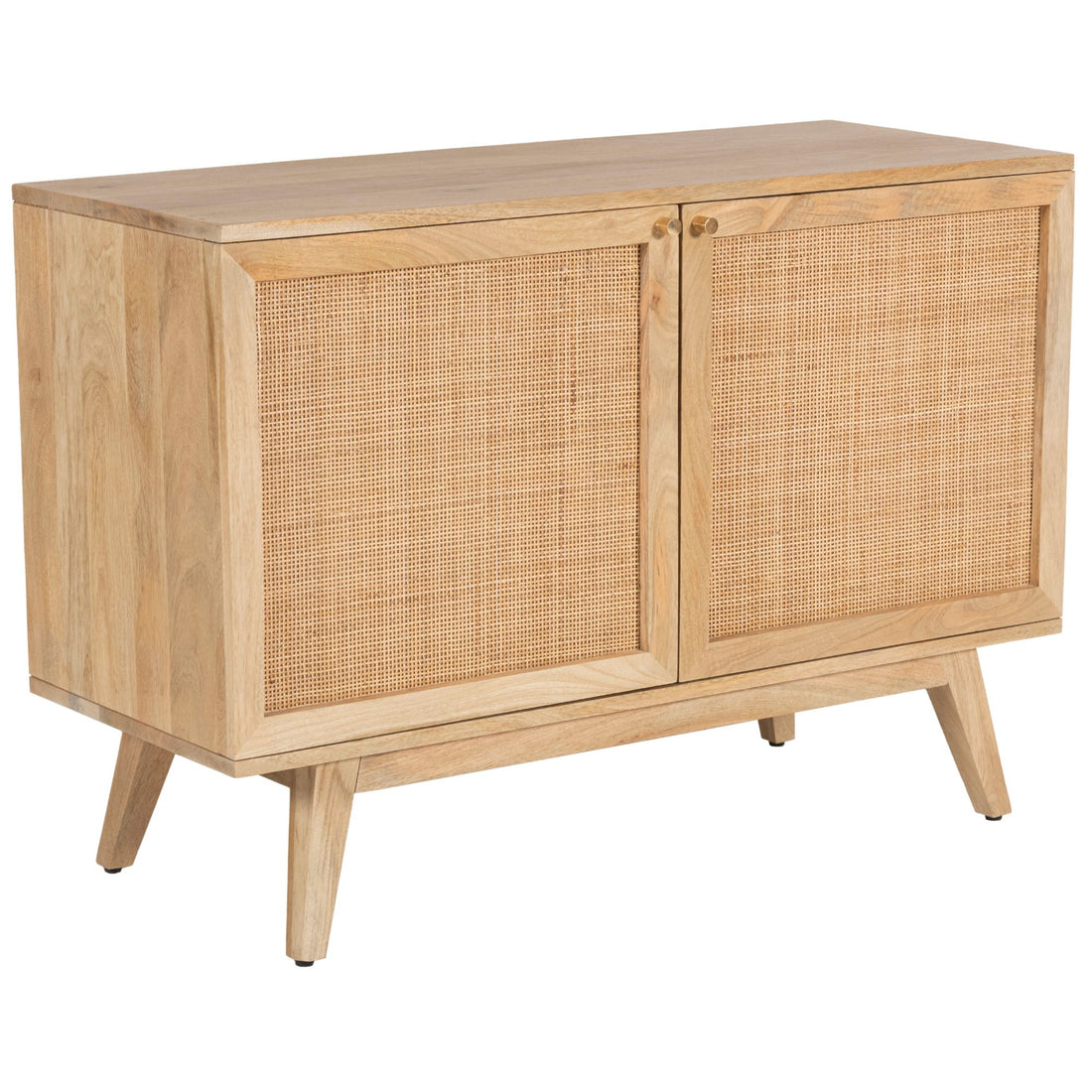 Olearia Buffet Table 100cm 2 Door Solid Mango Wood Storage Cabinet Natural