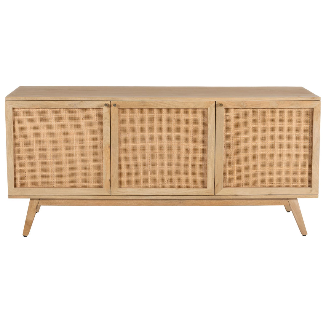 Olearia Buffet Table 150cm 3 Door Solid Mango Wood Storage Cabinet Natural