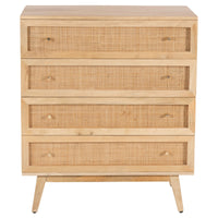 Storage Cabinet Buffet Chest of 4 Drawer Mango Wood Rattan Natural