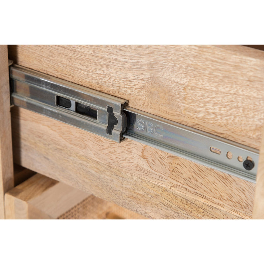 Storage Cabinet Buffet Chest of 4 Drawer Mango Wood Rattan Natural