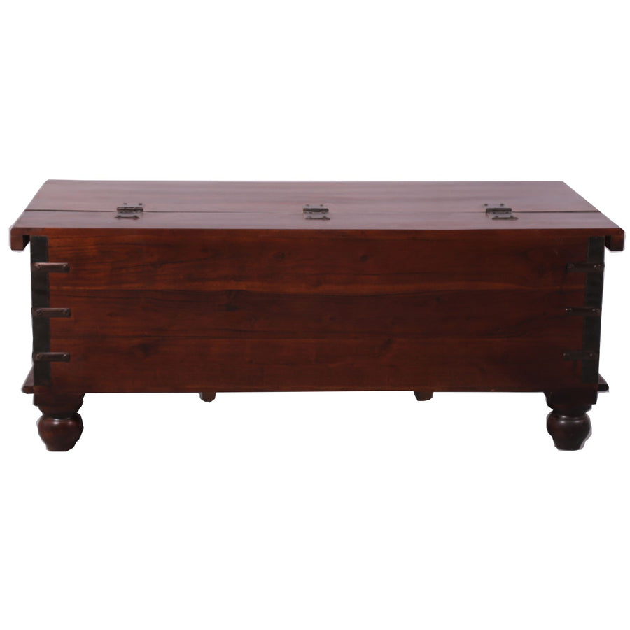 Onir Coffee Table Antique Handcrafted Solid Mango Wood Storage Trunk Chest Box