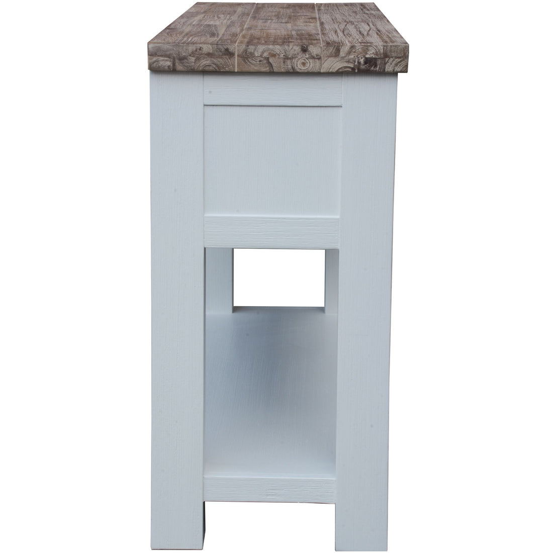 Console Hallway Entry Table 130cm Solid Acacia Timber Wood -White Brush