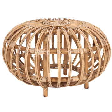 Mimosa 64cm Rattan Round Side Sofa End Table - Natural