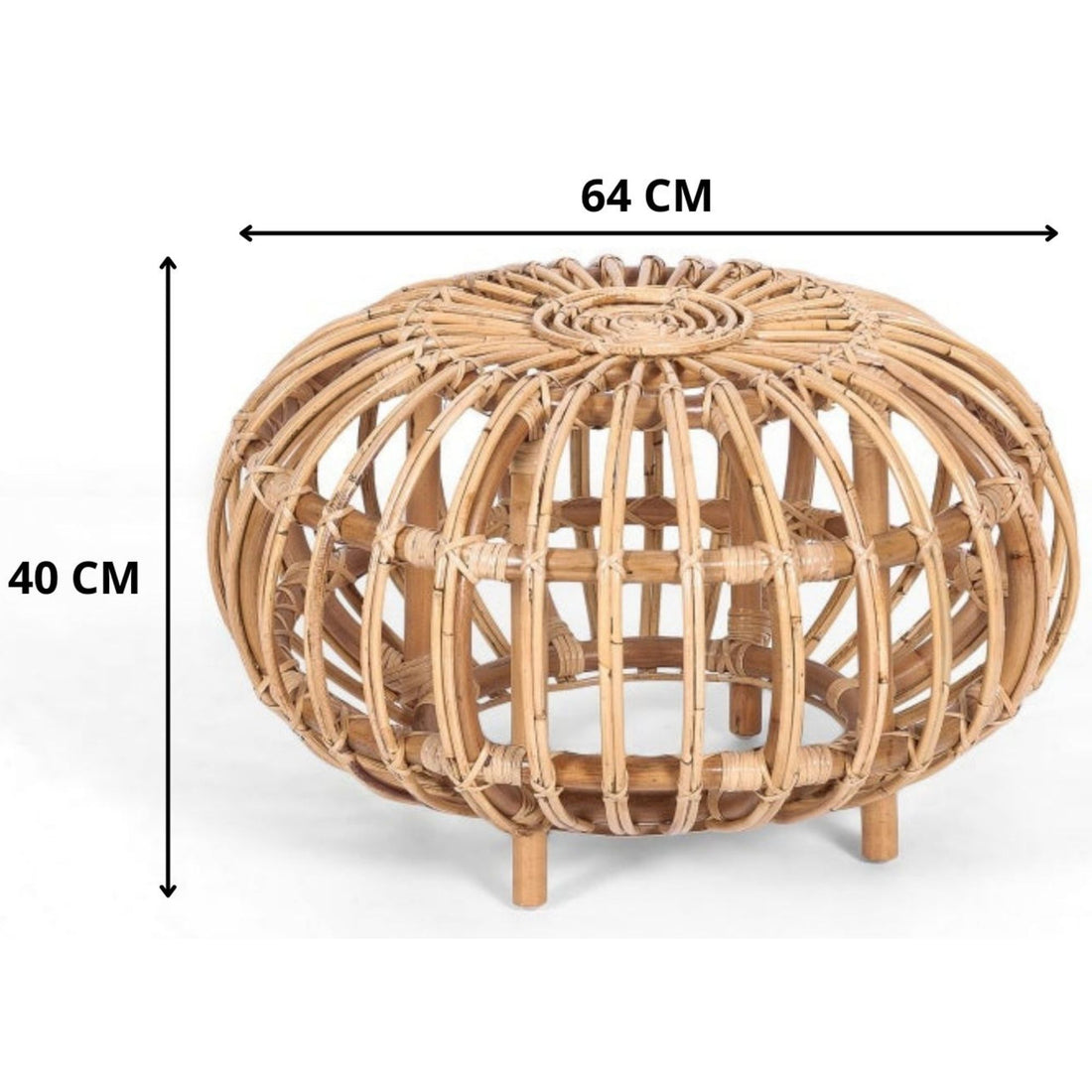 Mimosa 64cm Rattan Round Side Sofa End Table - Natural