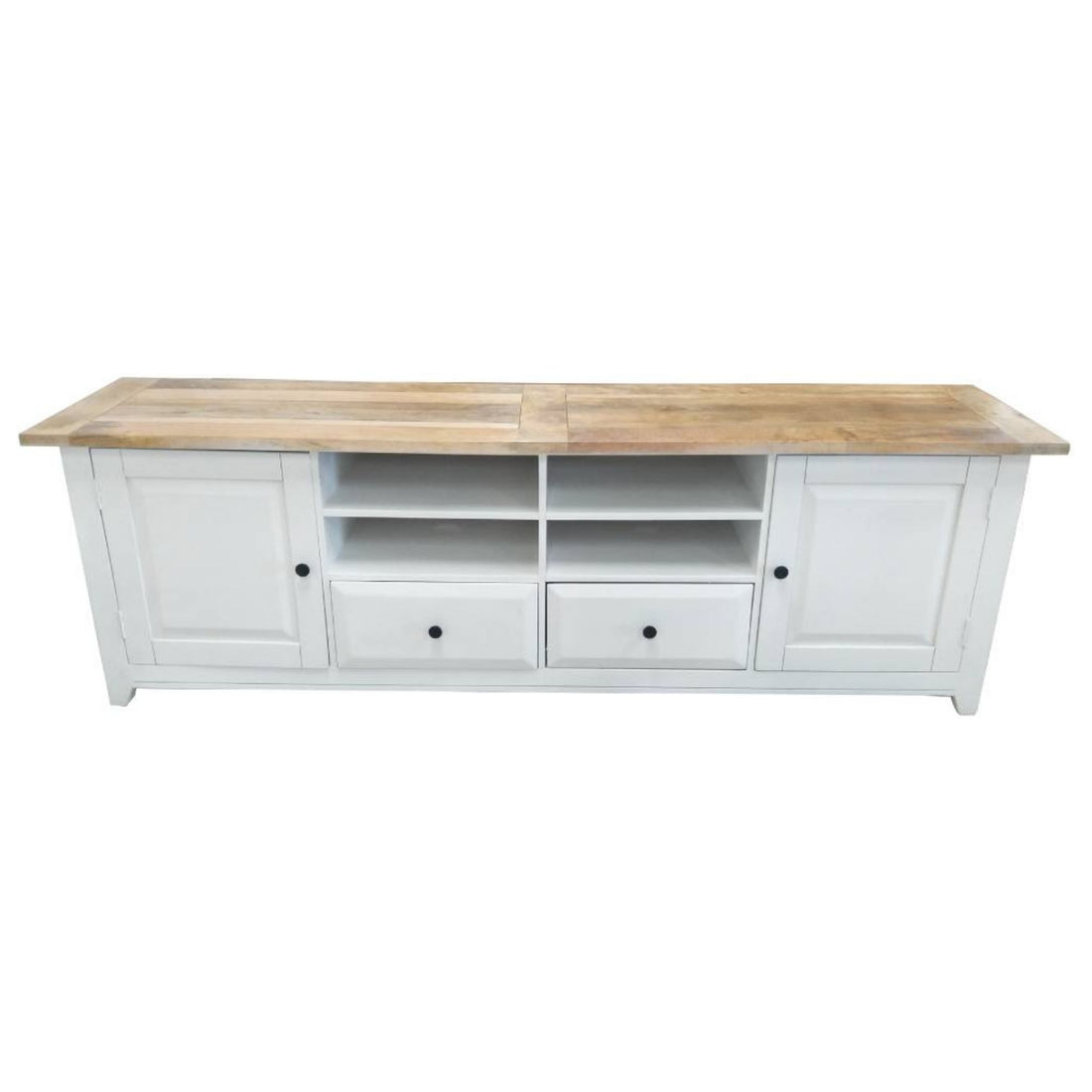 Lavasa Entertainment TV Unit 207cm 2 Door Mango Wood Farmhouse Furniture