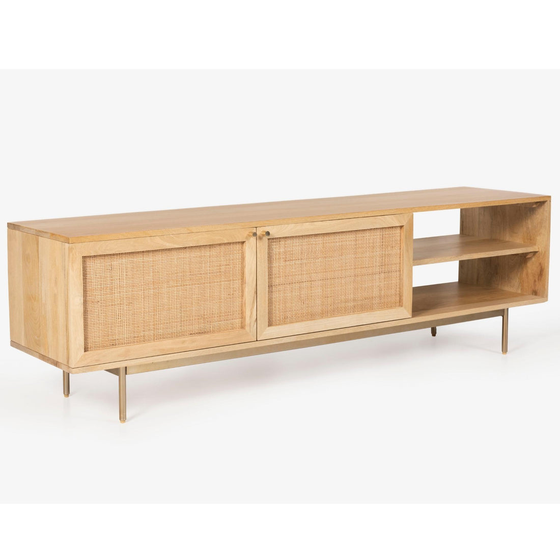 Martina Entertainment TV Unit 175cm Solid Mango Wood Rattan Furniture