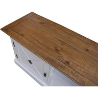 Beechworth Entertainment TV Unit 180cm Solid Pine Wood Hampton Style - Grey