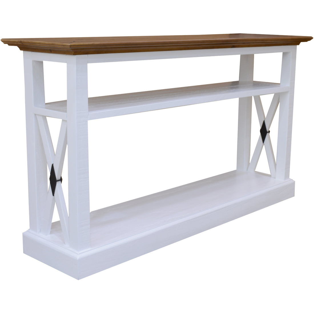 Beechworth Console Hallway Entry Table 140cm Solid Pine Wood Hampton - Grey