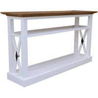 Beechworth Console Hallway Entry Table 140cm Solid Pine Wood Hampton - Grey