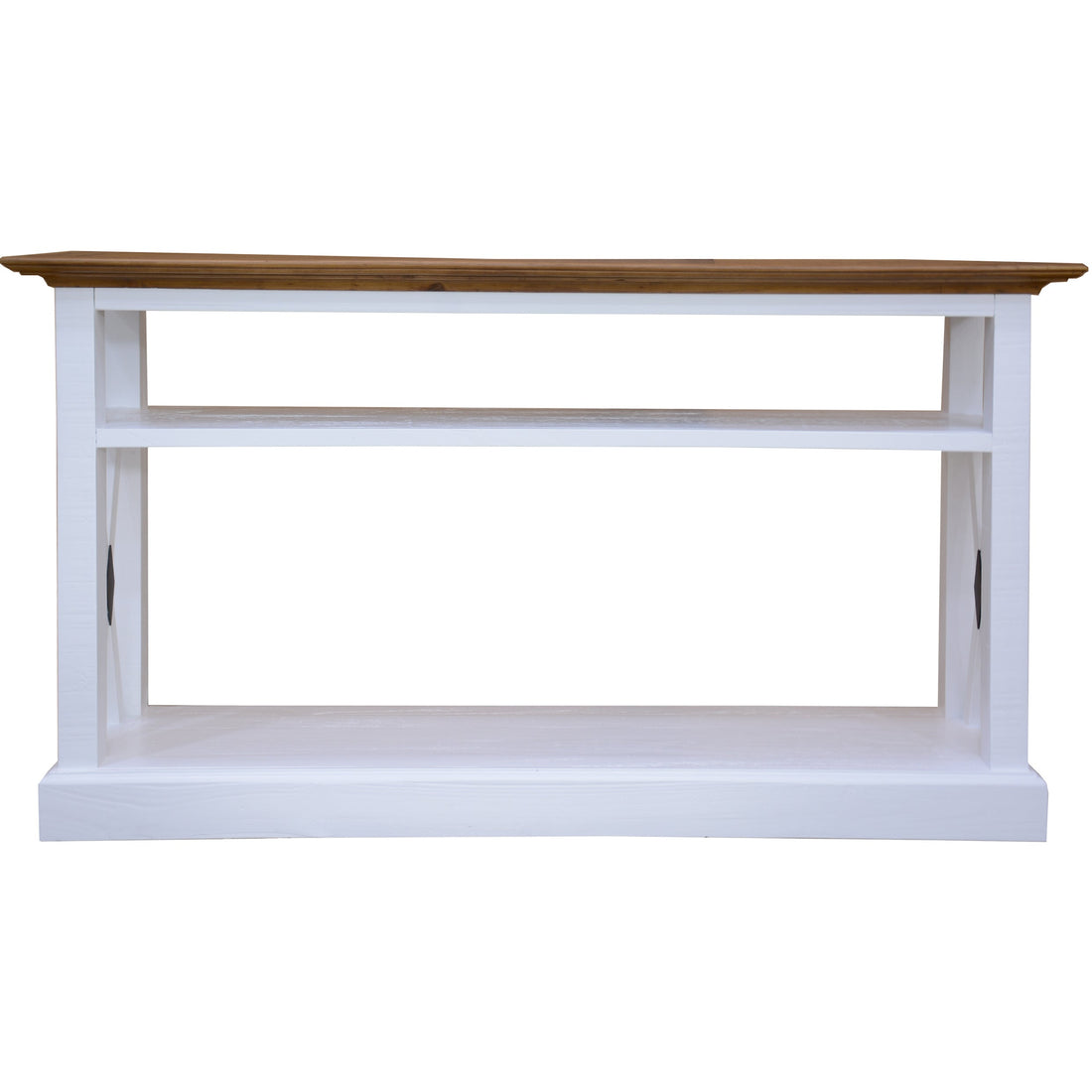 Beechworth Console Hallway Entry Table 140cm Solid Pine Wood Hampton - Grey