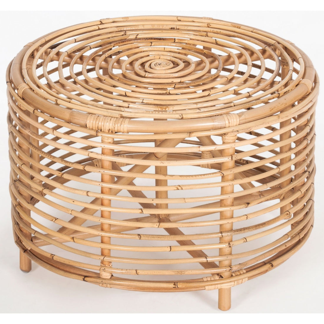 Lilac 61cm Rattan Round Side Table - Natural