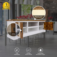 Orville Entertainment TV Unit 180cm 2 Door Solid Acacia Timber - Multi Color