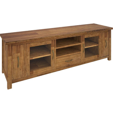 Birdsville Entertainment TV Unit 223cm 2 Door 2 Drawer Mt Ash Wood - Brown