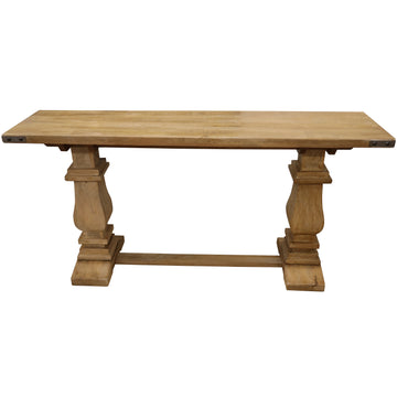 Console Entry Hallway Table 160cm Pedestal Mango Wood - Honey Wash