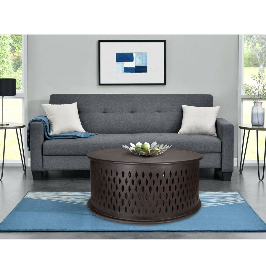 Pansy Wooden Round 80cm Coffee Table - Brown