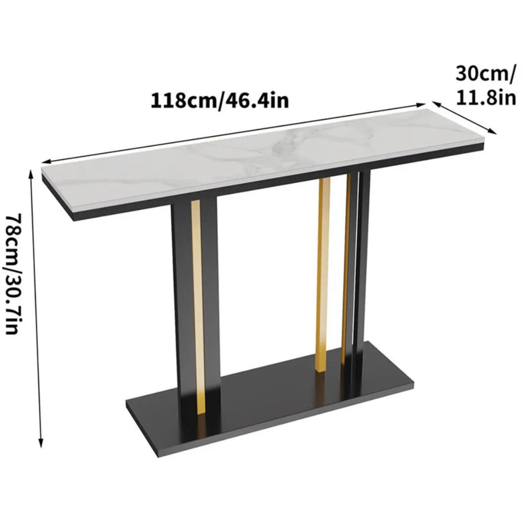 Interior Ave - Pandora Stone Marble Console - Marble & Black