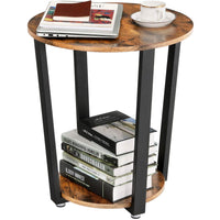 Round Side Table with Shelf