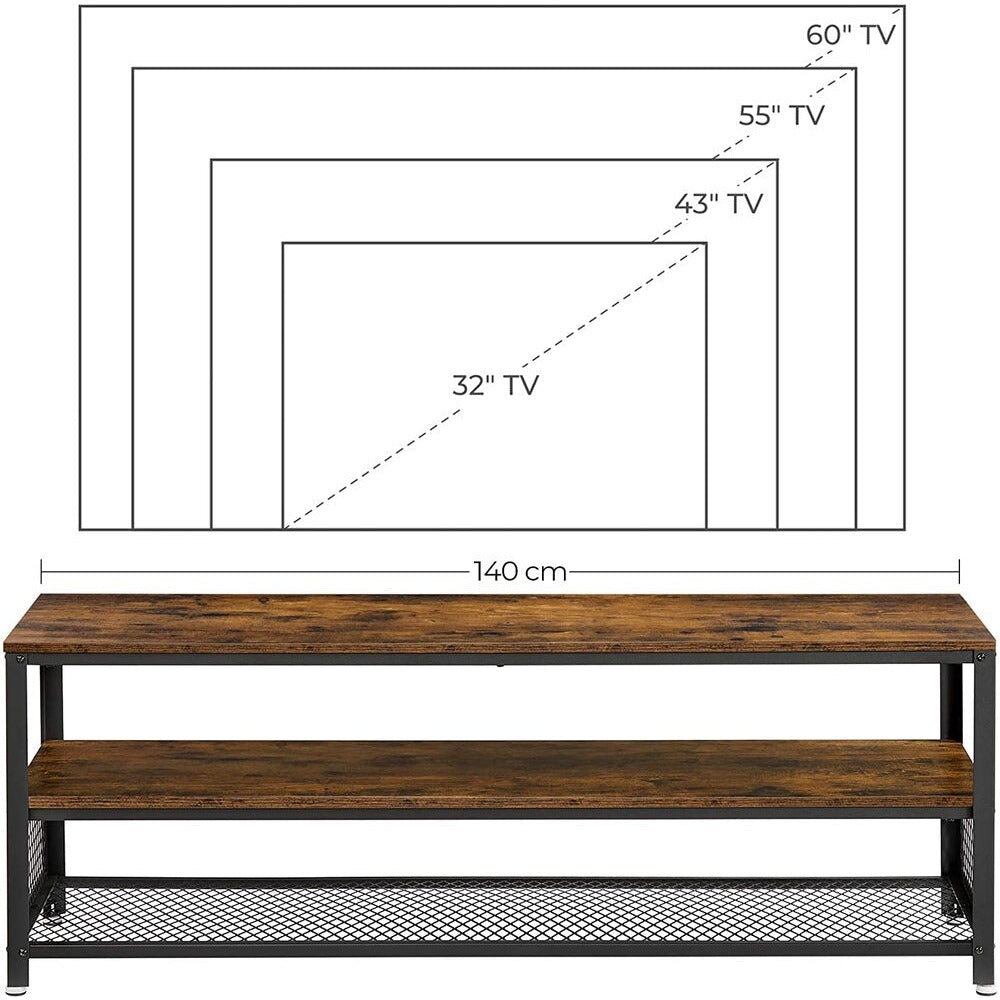 TV Stand 140cm Entertainment Unit with Shelves