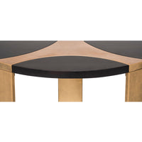 Contemporary Half Round Brass and Black Hallway Console Table