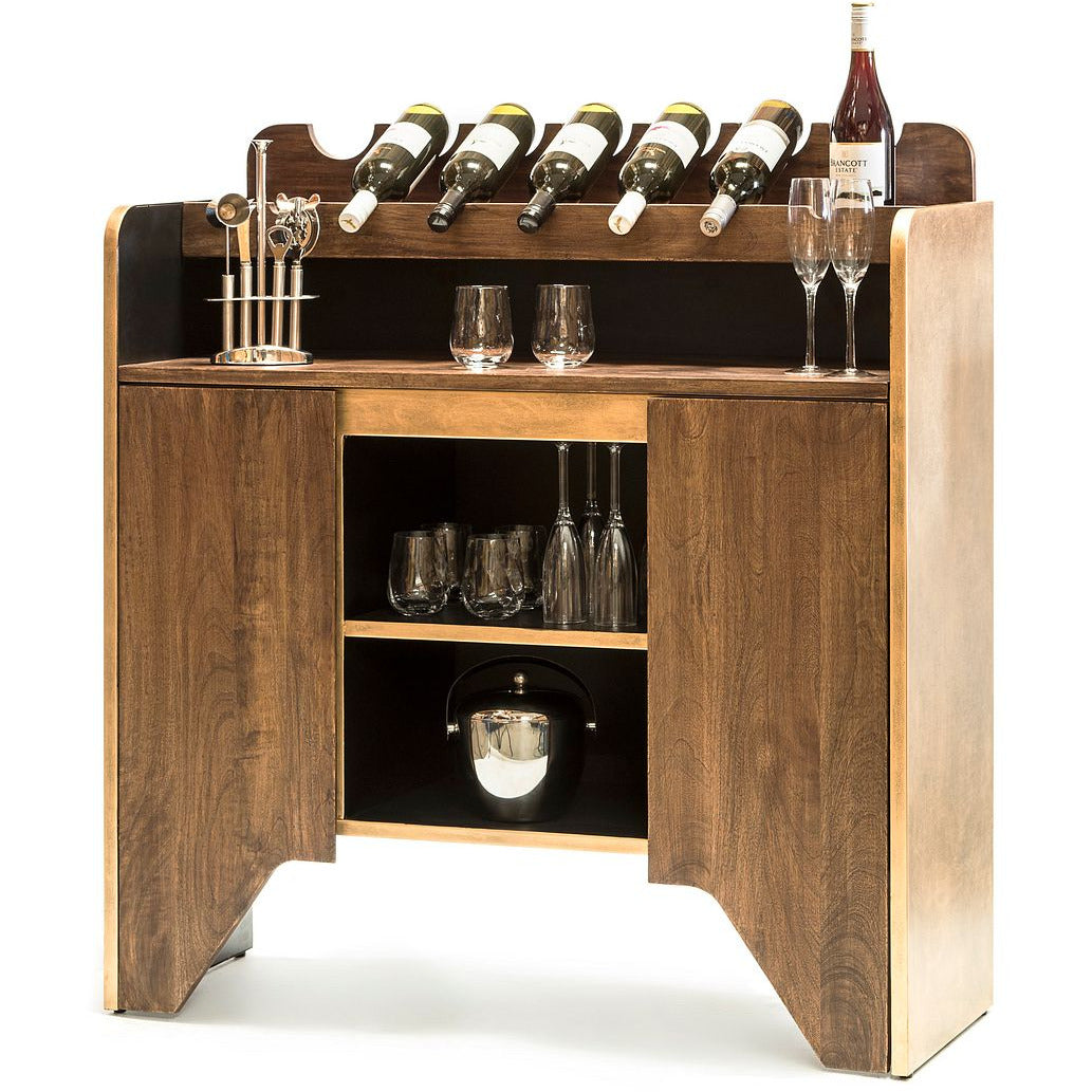 Contemporary Wooden Drinks Cabinet Wine Rack with Bottle Holders