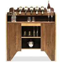 Contemporary Wooden Drinks Cabinet Wine Rack with Bottle Holders