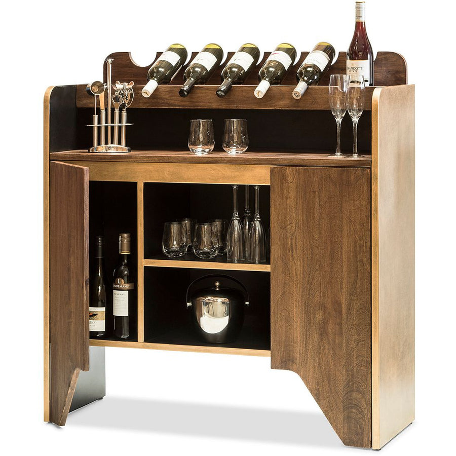 Contemporary Wooden Drinks Cabinet Wine Rack with Bottle Holders