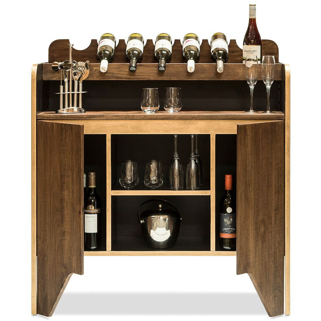 Contemporary Wooden Drinks Cabinet Wine Rack with Bottle Holders