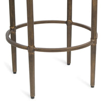 Wooden Round Side Table with Finial Legs in Dark French Brass Finish