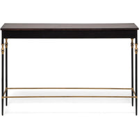 Gold Black Wooden Slim Hallway Console Table with Finial Legs