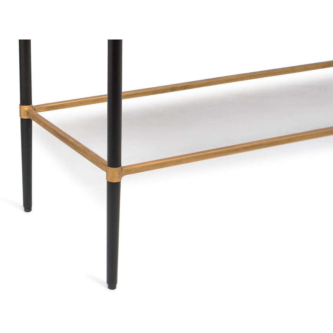 Gold Black Wooden Slim Hallway Console Table with Finial Legs