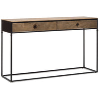 Contemporary Golden Black Hallway Console Table with Drawers