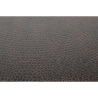 Modern Black Round Coffee Table with Copper Finish Engraved Top