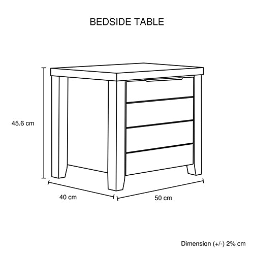 5 Pieces Bedroom Queen Suite - Oak Bed, Bedside Table, Tallboy & Dresser