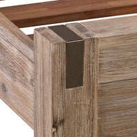 Oak Bed Frame in Solid Acacia Wood with Medium High Headboard - King Single